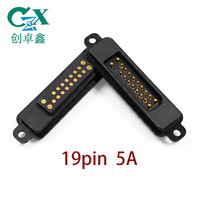 Conector Magnético de Carga Pogo Pin de 19 Pines, Paso de 2.54mm, Chapado en Oro, 5A, Personalizado, con Orejeta