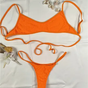 Wholesale MOQ 50 orange bikini 2022 women bikini