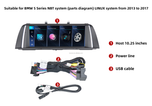 Radio Multimedia para Auto con Pantalla Táctil GPS de 10.25 Pulgadas, Estilo Original para Auto, con CarPlay Inalámbrico y DSP, para BMW Serie 5 F10 NBT - Product Image 5