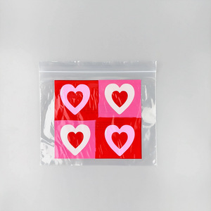 Custom Pe Self Sealing Bags Multi Color Heart Pattern Food Storage Waterproof Dustproof Rectangle Shape Sundries Packaging - Product Image 2
