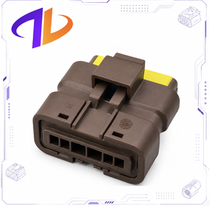 Conector Eléctrico Automotriz Sellado de 6 Pines, Contacto de Cobre Hembra, Carcasa de Nylon Marrón, para Cableado de Automóviles - Product Image 3