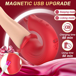Luxus Doppelzungen-Leckvibrator mit 10 Schwing- und Leckmodi zur G-Punkt- und Klitorisstimulation, vibrierendes Silikon-Sexspielzeug für Erwachsene für Frauen - Product Image 4