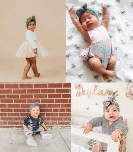 Chapeau mignon <span class=keywords><strong>Turban</strong></span> pré-noué avec nœud Bandeaux en coton pour cheveux Casquette nouée Hijab Turbans Petites filles Enfants Top Noeud Bébé pour enfants - Product Image 5