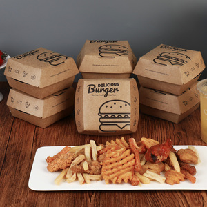 Caja de Cartón Kraft Impermeable y Reciclable para Hamburguesas y Papas Fritas para Llevar, con su Propio Logotipo - Product Image 3