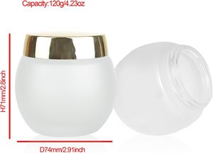 Pot cosmétique vide en verre pour gommage corporel, crème visage, forme boule, avec couvercles ronds, capacités personnalisées 1.7, 2, 4, 5, 8, 11 oz - Product Image 2