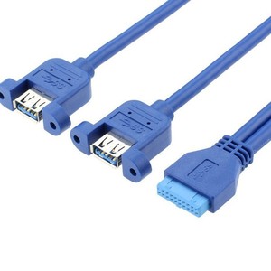 <b>USB</b> 3.0 Data Cable 20p To Dual <b>USB</b> 3.0 Header With Ears 0.5m For Motherboard - Product Image 4