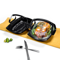 Paquet de Sunzza Échantillon gratuit PP plastique grillé poignée micro-ondes jetable blister dinde poulet rôti boîte