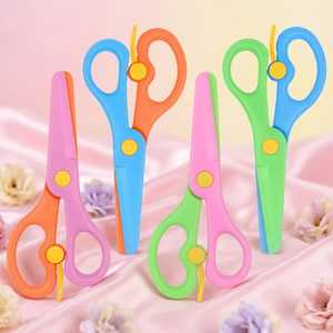 Colorful Plastic Safety <b>Scissors</b> With Rounded Tips For Kids And Students Multi Purpose Cutting Tools Smooth Edge Design - Product Image 4
