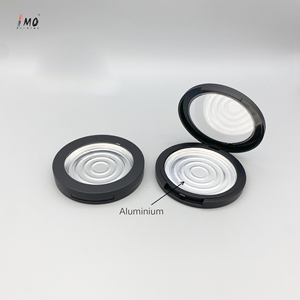 Kotak bubuk longgar bentuk bulat hitam 59mm, wadah kemasan kosong bubuk kompak - Product Image 2