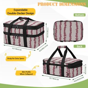 Sac isotherme double compartiment 20L pour plats à emporter, en aluminium, motif hawaïen, personnalisé, 2 couches - Product Image 5