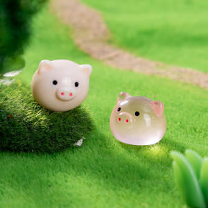 Figurines miniatures animales en boule : <span class=keywords><strong>Lapin</strong></span>, Canard, Ornements en résine phosphorescents, Accessoires décoratifs mignons en colle crème pour DIY - Product Image 4