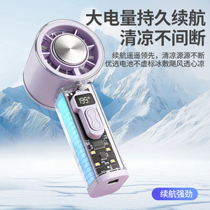 Mini Ventilador de Mano Transparente con Iluminación LED, Motor sin Escobillas, 199 Velocidades, Viento Fuerte de Alta Velocidad, Mini Ventilador de Bolsillo para Exteriores - Product Image 4
