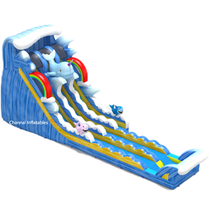 充气鲨鱼滑梯池儿童拉链玩具沙箱高品质泡泡屋充气泡泡屋足球目标 - Product Image 1