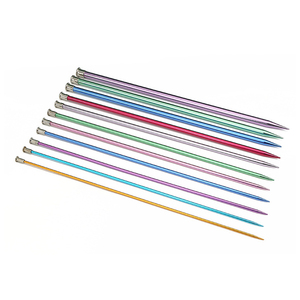 Juego de agujas de tejer de aluminio, 1 par, agujas de tejer rectas de colores de una sola punta, tamaño 3-10mm 35cm, para tejer DIY hecho a mano - Product Image 4