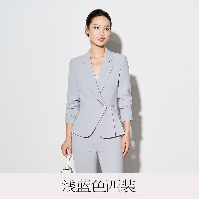light blue suit