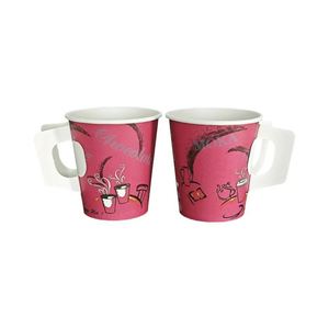Gobelets en carton à paroi simple de 7 oz avec poignées pour fêtes, café, jus, eau, vin – Vaisselle jetable - Product Image 2