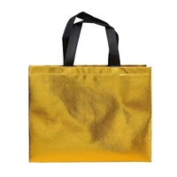 Sac fourre-tout en non-tissé laminé recyclé écologique, couleur argent or métallisé, taille standard, sac de shopping, sac de transport en non-tissé, fabrication