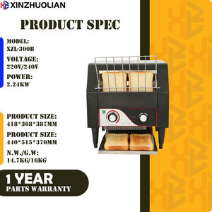 Grille-pain électrique automatique commercial à convoyeur, acier inoxydable noir, homologué CE, 2,24 kW, 220-240 V, pour la restauration et les restaurants - Product Image 3