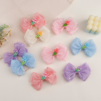 Accessoires pour cheveux de filles, best-seller, nœud en tissu fait main en forme de tulipe, pince à cheveux pour enfants, style japonais et coréen, mignon petit nœud en maille pour petite princesse