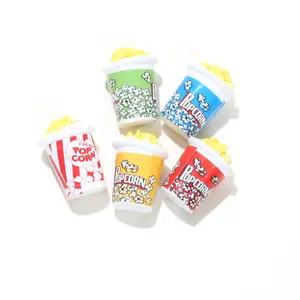 Resin 3D Popcorn Cabochons Artificial Popcorn Embellishments Cute Flatback Movie Theatre Snacks