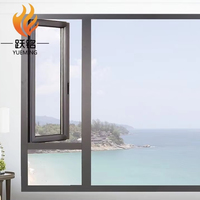 Ventana Abatible de Aluminio 6063-T5 con Rotura de Puente Térmico, Mosquitera Invisible y Cerradura Alemana para Viviendas Residenciales, Personalizable
