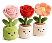Niedliches Kawaii Plüsch-Blumenspielzeug Lächelnde Topfpflanzen-Puppe Weiche Plüschblumen Heimdekoration Schlafzimmer Kinderzimmer Geschenk für Kinder Frauen Großhandel