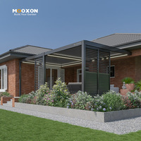Pergola actionnée électrique avec l'option en aluminium imperméable de structure et de mur de verre