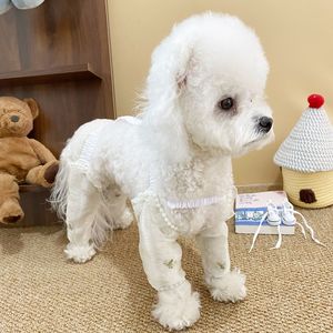 Pet Dog Pants Solid Color Polyester Breathable Lace Style For Small Medium Dogs <b>Cute</b> Design - Product Image 1