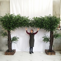 Arbre artificiel en plastique vert, grand format, 10 pieds de haut, résistant aux UV, durable, écologique, décoration de jardin naturelle pour Noël