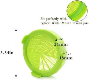 Couvercle de germination en plastique gris vert bleu sans BPA pour bocal Mason à large ouverture - Product Image 4