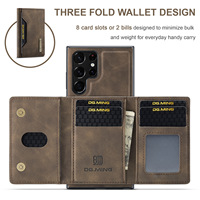 Étui de Carte de Crédit Antichoc 2 en 1 avec Portefeuille en Cuir Housse de Téléphone pour Samsung Galaxy S24 S25 S23 FE Ultra DG Ming