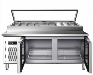 Meilleures ventes : Équipement commercial multifonction en acier inoxydable à température unique pour la préparation de pizzas, salades et sandwichs, avec fonction congélateur, à alimentation directe - Product Image 2