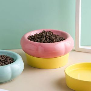 Comedero y Bebedero de Cerámica para Gatos y Perros, de Doble Nivel, Antideslizante y con Diseño Atractivo - Product Image 3