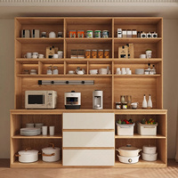 Buffet de cuisine moderne modulaire intégré |   Buffet en bois écologique et durable de 4 pieds avec tiroirs de rangement multi-compartiments