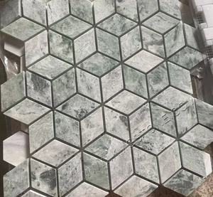 Mosaico de mármol pulido hexagonal moderno en diseño de parquet con características verdes <span class=keywords><strong>caribe</strong></span>ñas para uso en pisos - Product Image 4