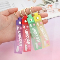 Porte-clés tendance en PVC souple avec lettres, accessoire de sac, pendentif en peluche, petit cadeau