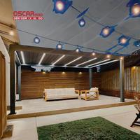 Pergola bioclimatique motorisée en aluminium imperméable pour extérieur avec fonction d'ouverture automatique pour jardin, patio, balcon