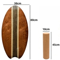 Planche d'équilibre en bois multicolore pour l'entraînement, planche de surf en bouleau robuste pour l'entraînement du tronc et la simulation ski & surf