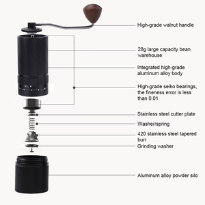 Macinacaffè Manuale con Macine in Acciaio Inox a 7 Stelle per French Press, Moka, Espresso, Design Regolabile Esternamente - Product Image 6