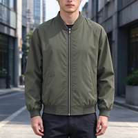 Blouson bomber pour homme à col montant et fermeture éclair, 100 % polyester, léger, décontracté, coupe-vent, pour le quotidien, printemps-automne