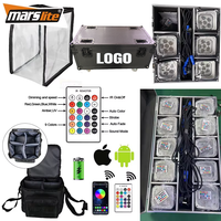 Marslite Ensemble de 6 projecteurs LED à batterie 6x18w avec contrôle WIFI DMX, sans fil, avec flight case pour mariage et DJ