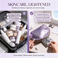 Ensemble de capsules de soins de la peau pour voyage BS-MALL, kit hydratant en 7 étapes, hyaluronate de sodium, niacinamide, squalane, tonique, essence, crème pour les yeux