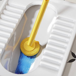 Disposable Toilet <b>Brush</b> Set Wall Mounted Replaceable Heads <b>Round</b> Eco Friendly Household Bathroom Cleaning Tool - Product Image 3