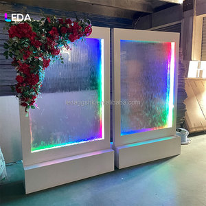 LEDA Letrero de Bienvenida Metálico Desmontable con Efecto de Agua, Iluminado, para Bodas, Fondo de Cascada, Decoración Floral para Entrada de Recepción - Product Image 1