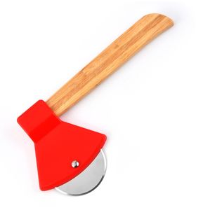 Hache manche en bambou coupe-pizza lame rotative maison cuisine outil de coupe coupe-pizza - Product Image 5