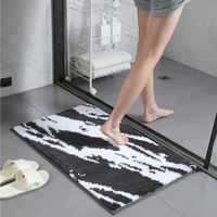 Tapis de bain en microfibre à motif marbre personnalisable, lavable en machine, doux, pour salle de bain et douche, idéal pour se prélasser au soleil