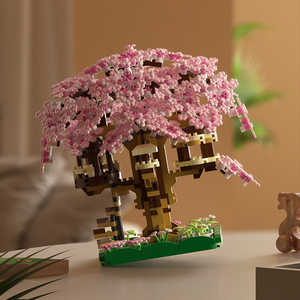Set da costruzione Anime Unisex regalo per ragazze personalizzato in plastica blocchi di fiori di ciliegio modello di costruzione giocattoli fatti da te - Product Image 4
