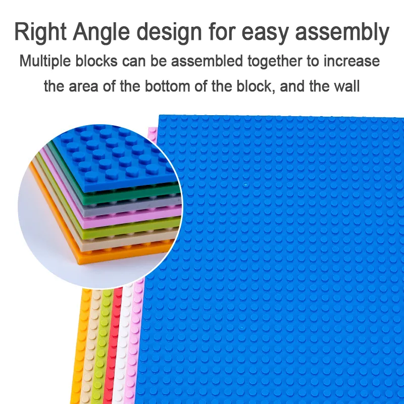 ของเล่นบล็อกสร้างฉากแบบ DIY ฐานจุดเล็กๆสองด้าน32*32ซม. แผ่นฐานที่มีสีสัน25.5*25.5ซม.