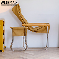 Fauteuil de lecture pliable WISEMAX de style minimaliste nordique en toile, pour le camping en plein air, le salon, le balcon, le salon