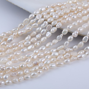 Perles de culture d'eau douce baroques roses naturelles de 6-7 mm pour DIY, épingles à cheveux, bracelets, avec trous droits des deux côtés, perles en forme de bouton - Product Image 4